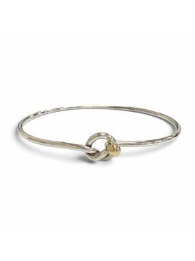 Tiffany & Co Vintage Hook & Eye Combo Bangle Bracelet Silver Gold Heavy 6.9